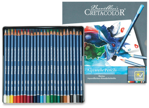 Cretacolor Marino Watercolor Pencil Set - Assorted Colors, Set of 24