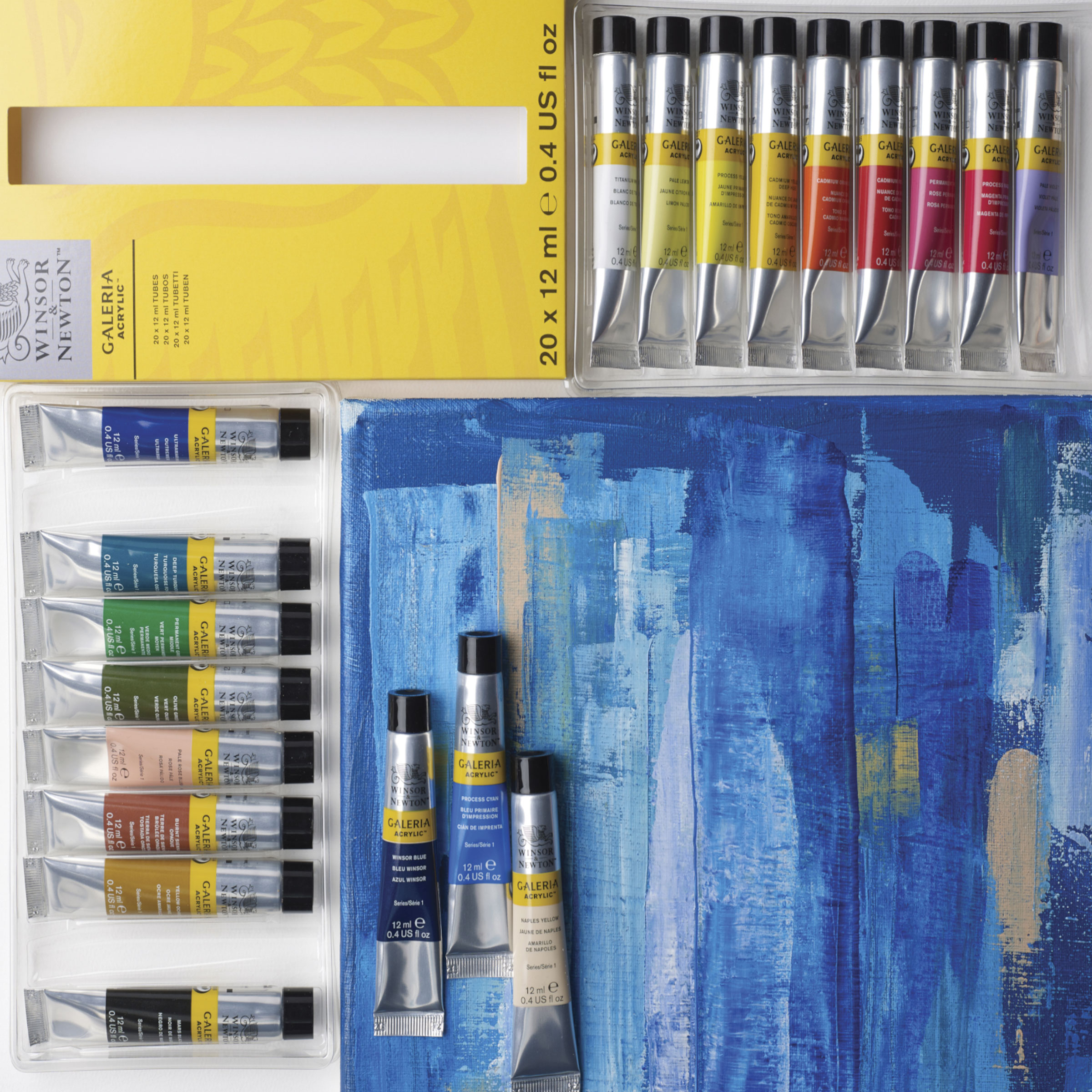 Winsor & Newton Galeria Acrylic Paint - Set of 20, Assorted Colors