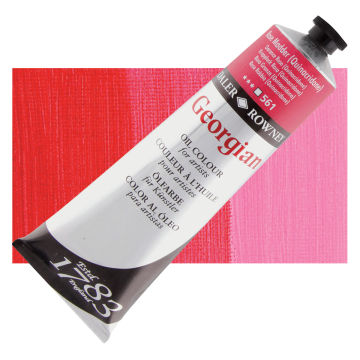 Open in modal - Daler-Rowney Georgian Oil Color - Rose Madder (Quinacridone), 225 ml tube and swatch