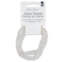 John Bead Metalized Glass Beads - Silver, 4 mm, Strand