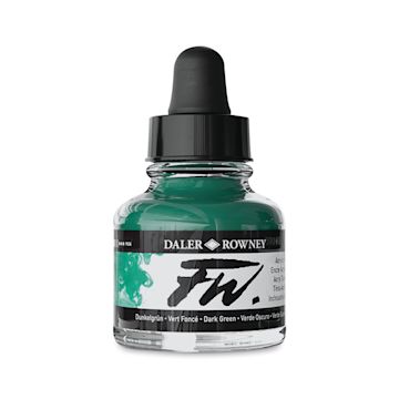 Open in modal - Daler-Rowney FW Acrylic Water-Resistant Artists Ink - 1 oz, Dark Green
