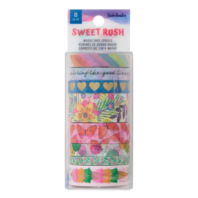 American Crafts Washi Tape - Sweet Rush, Pkg of 8, front of the packaging