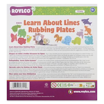 Open in modal - Roylco Rubbing Plates - Learn About Lines, 8" x 8-1/2", Set of 12, in packaging