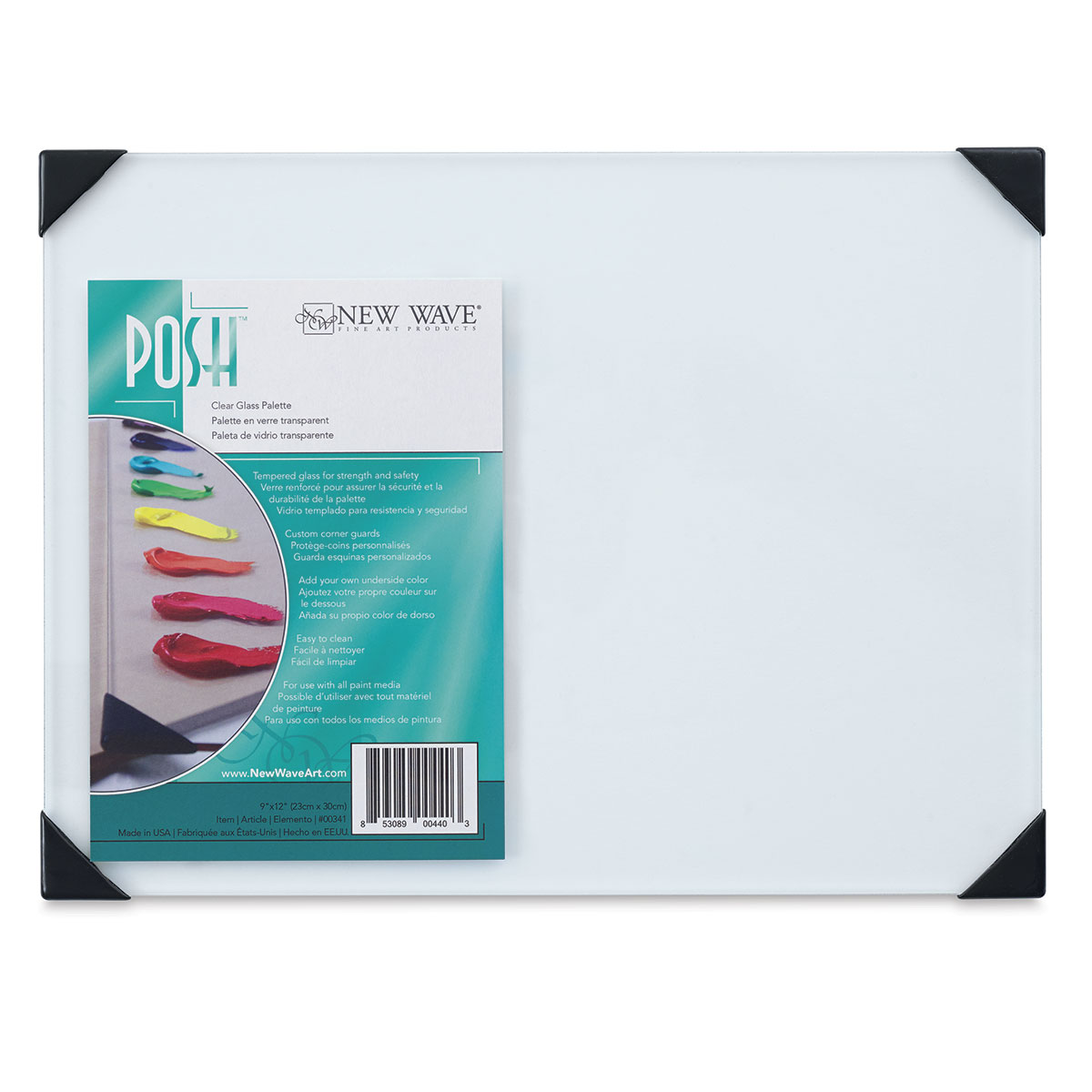 New Wave POSH Glass Artist Palette | Clear Glass, 12 x 16 inches, Paint  Palette, Painting Palette, Glass Palette, for Use with All Art Media, Oil