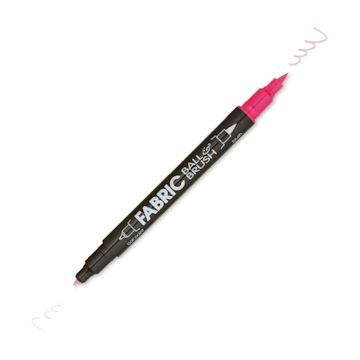 Open in modal - Marvy Uchida Dual-Tipped Ball & Brush Fabric Marker - Fluorescent Pink