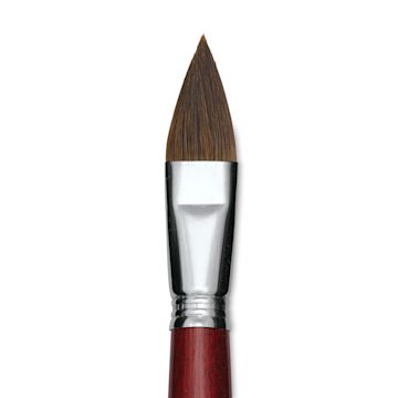 Open in modal - Escoda Bravo Light Ox Hair Brush - Long Filbert, Long Handle, Size 24 close up
