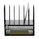 Safco Powered Onyx Desk Organizer - Desktop Organizer, 2 Horizontal/6 Upright Sections