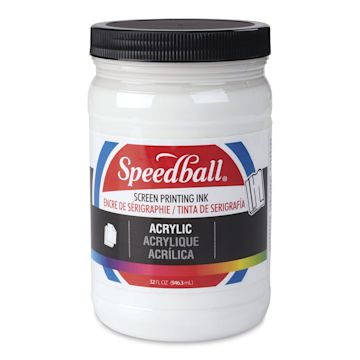 Open in modal - Speedball Permanent Acrylic Screen Printing Ink - White, Quart