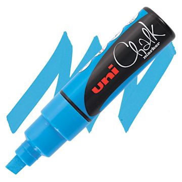 Open in modal - Uni Chalk Marker - Light Blue, 8 mm marker and swatch