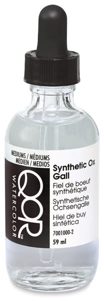 QoR Watercolor Mediums - Frotn of bottle of Synthetic Ox Gall
