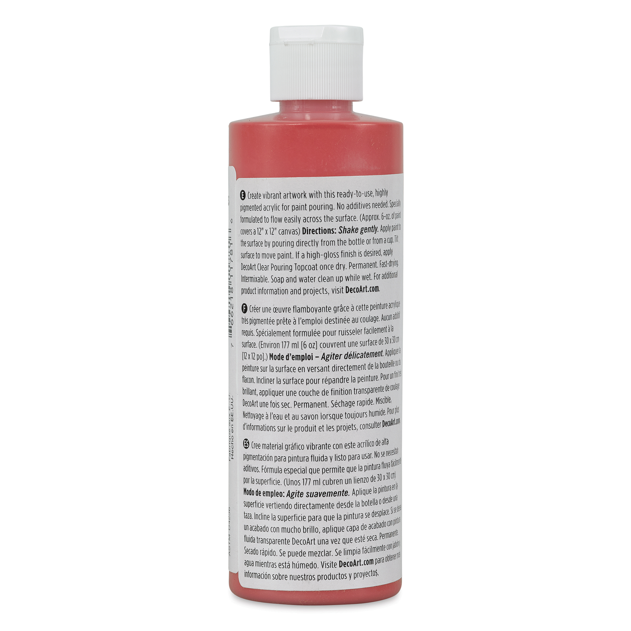 Decoart FluidArt Ready-To-Pour Acrylic Paint 8oz True Red