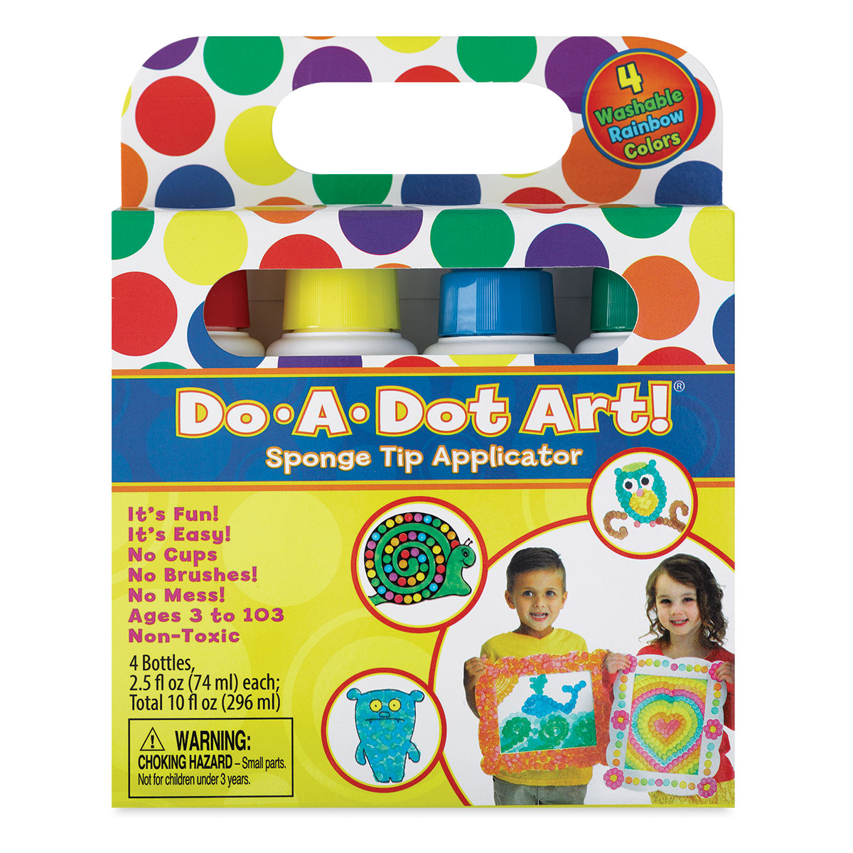 DIMENSIONS Colorful Rainbow Acrylic Dot Painting Kit for Adults and Kids,  Finished Project 5 x 7, Multicolor 8 Piece
