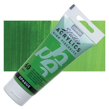 Open in modal - Pebeo High Viscosity Acrylic - Chrome Green Hue, 100 ml, Swatch with Tube