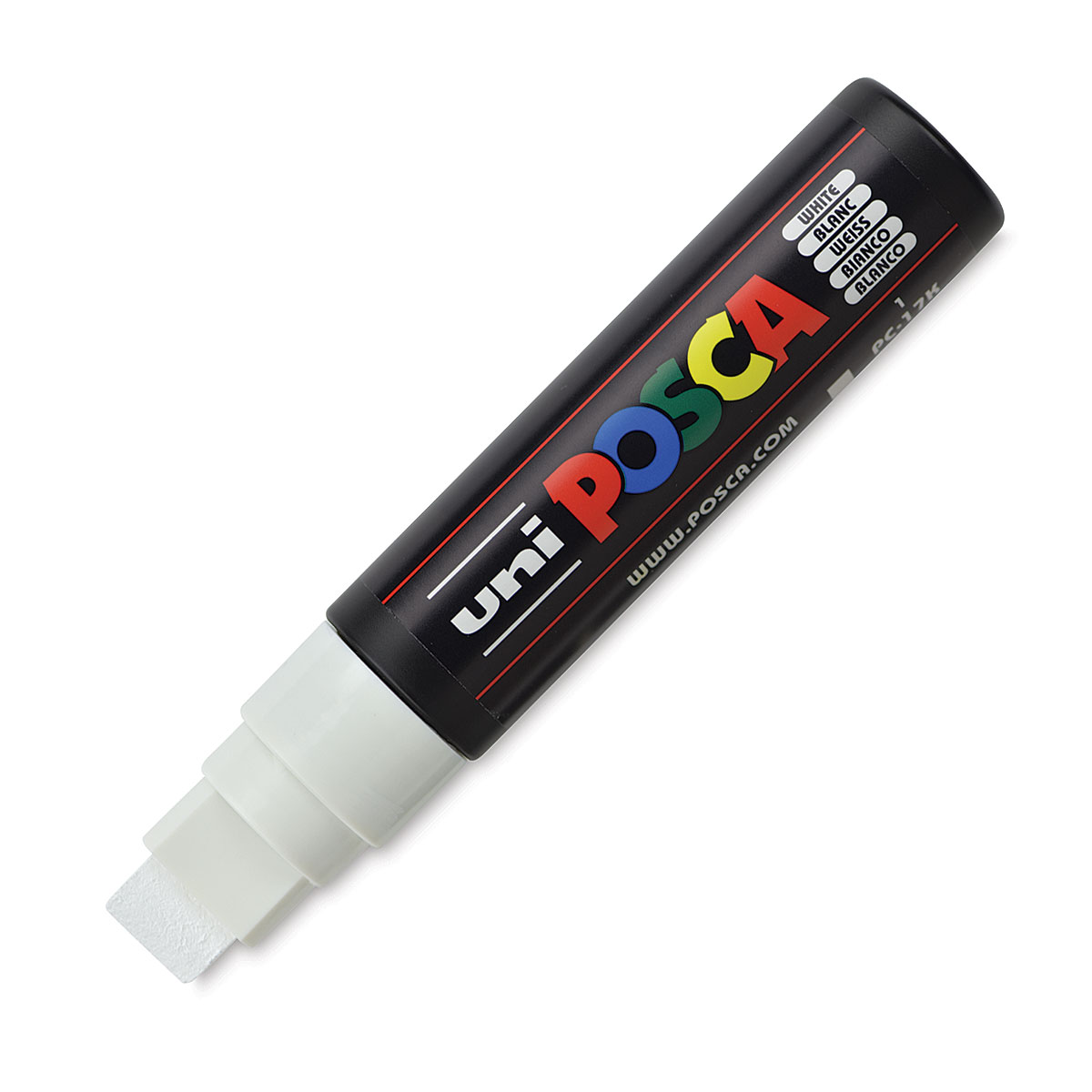 Uni POSCA Paint Marker, Broad Chisel, White - The Art Store