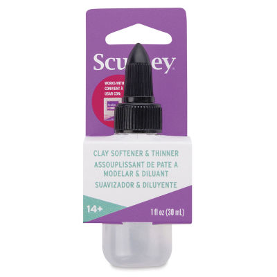 Sculpey Clay Softener - Front view of package with 1 oz bottle