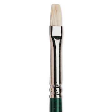 Open in modal - Winsor & Newton Winton Hog Bristle Brush - Bright, Long Handle, Size 3
