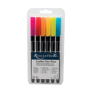 Realeather Leather Dye Pens - Bright Colors, Set of 6