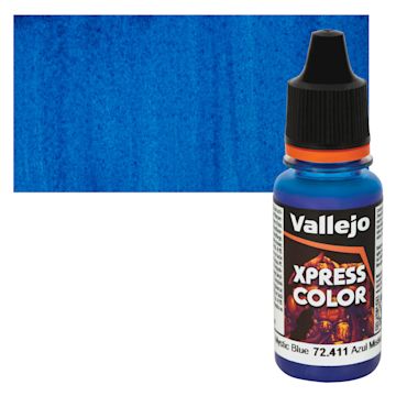 Open in modal - Vallejo Xpress Color Acrylic Paint - Mystic Blue 18 ml bottle and Swatch