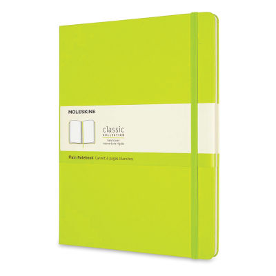 Moleskine Classic Hardcover Notebook - Lemon Green, Blank, 9-3/4" x 7-1/2"