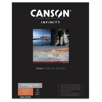 Canson Infinity Arches BFK Rives Inkjet Fine Art and Photo Paper - 17" x 22", White, 310 gsm, Package of 25