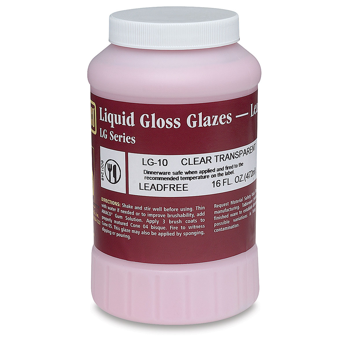 Amaco Lead Free Non Toxic Glaze & 1 Pint Plastic Jar - Burgundy F-52