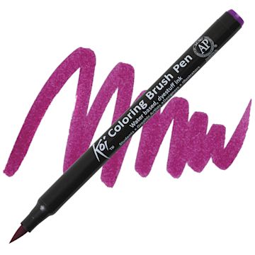 Open in modal - Sakura Koi Coloring Brush Pen - Bordeaux pen and swatch