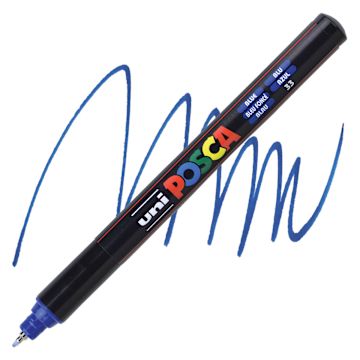 Open in modal - Posca Paint Marker - Blue, X-Fine Tip, 0.7 mm - marker and swatch