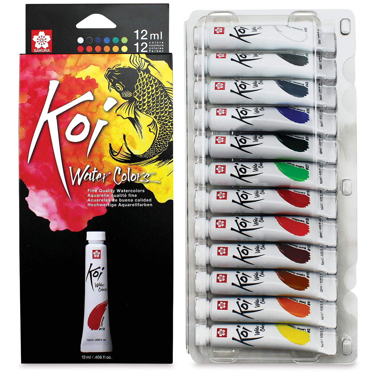 Koi Watercolor Paint Tubes 5ml set of 24 by Sakura - 084511373754