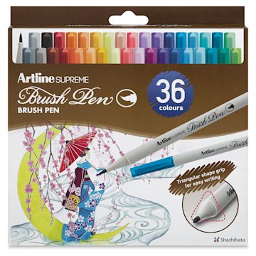 Open in modal - Artline Supreme Brush Pens - Set of 36, Assorted Colors (front of package)