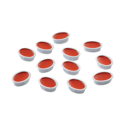 Prang Semi-Moist Watercolor Pans - Set of 12 Refill Pans, Orange, Oval