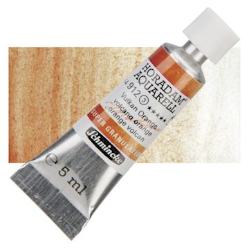 Open in modal - Schmincke Horadam Aquarell Artist Watercolor - Volcano Orange, 5 ml tube and swatch
