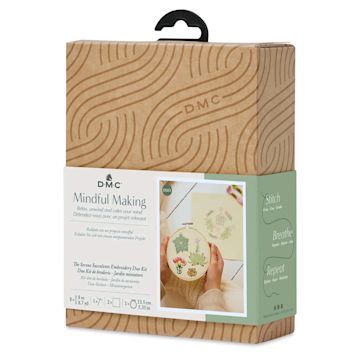 Open in modal - DMC Mindful Making Embroidery Duo Kit - Succulents - front of packaging, angled