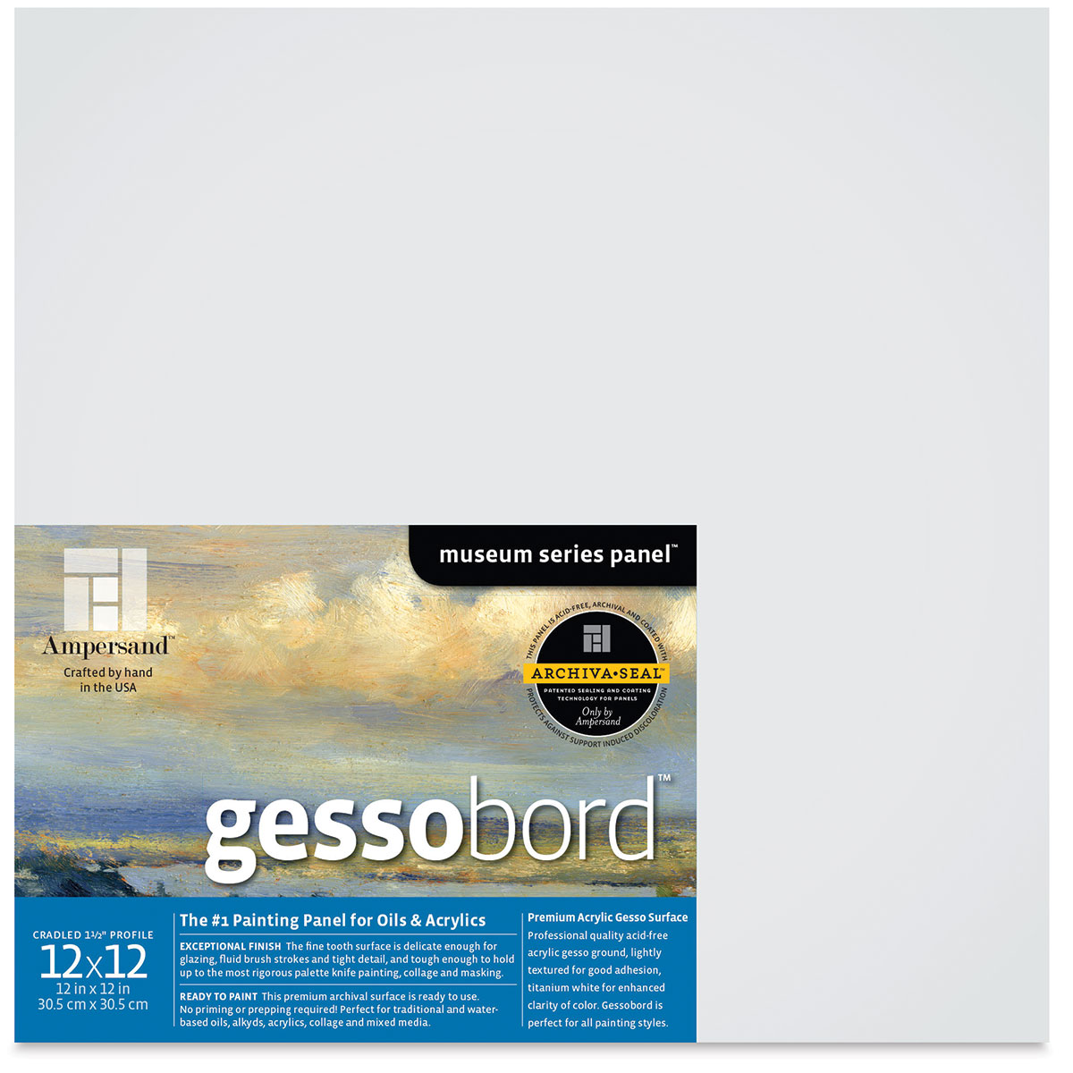 Ampersand Gessobord - 12 x 12, 2 Cradled