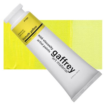 Open in modal - Gaffrey Art Material Standard Body Acrylic Paint - Bismuth Yellow, 200 ml tube and swatch