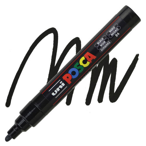 Uni-Posca Paint Marker - Black, Fine, Bullet Tip, 1.5 mm