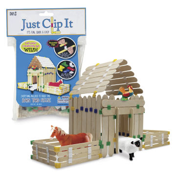 Just Clip It Barnyard House Kit - Assembled Barnyard with Pkg, plastic farm animals not included