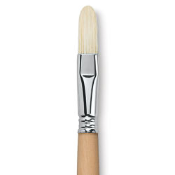 Escoda Clasico Chungking White Bristle Brush - Filbert, Long Handle, Size 16