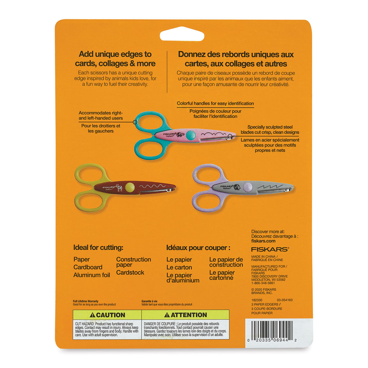 Fiskars Kidzors Paper Edgers set of 3 - Zoo