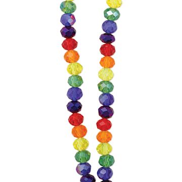 Open in modal - John Bead DIY Designer Glass Bead Strand - Transparent Rainbow Mix close-up