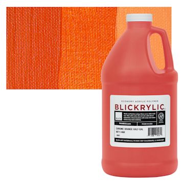 Open in modal - Blickrylic Student Acrylic - Chrome Orange, Half Gallon and swatch