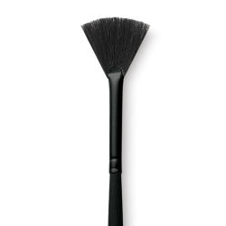 Grumbacher Black Diamond Black Hog Bristle Brush - Fan, Long Handle, Size 2