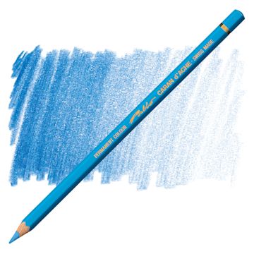 Open in modal - Caran d'Ache Pablo Colored Pencil - Pastel Blue pencil and swatch