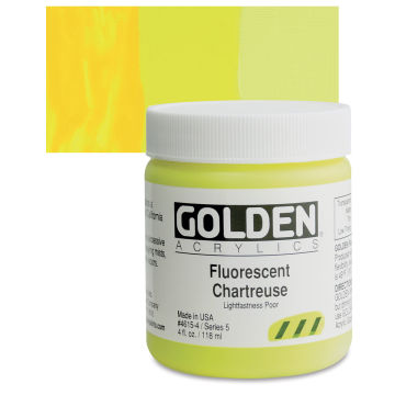 Golden Heavy Body Acrylic 4 oz Fluorescent Chartreuse