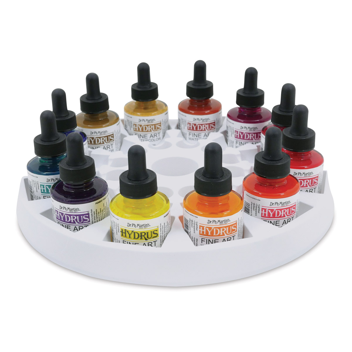 Dr. Ph. Martin's Hydrus Fine Art Liquid Watercolors - Set 1, 12 Assorted  colors, 0.5 oz Bottles