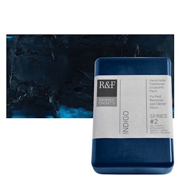 Open in modal - R&F Encaustic Paint Block - Indigo, 333 ml block and swatch