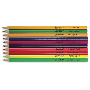 Liqui-Mark Neon Colored Pencils - Set of 10 pencils shown horizontally