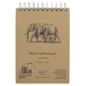 SMLT Art Natural Brown Wirebound Sketch Pad - 5-7/8" x 8-1/4", 80 Sheets