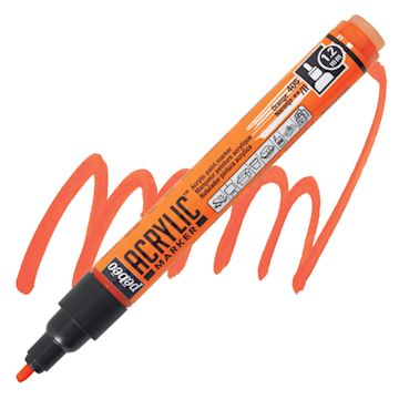 Open in modal - Pebeo Acrylic Marker - Orange, 1.2 mm, Bullet Nib marker and swatch