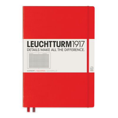Leuchtturm1917 Squared Hardbound Notebook - Red, 8-3/4" x 12-1/2"