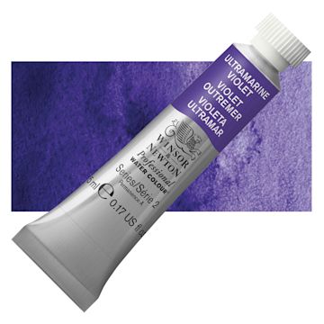 Open in modal - Winsor & Newton Professional Watercolor - Ultramarine Violet, 5 ml Tube and swatch